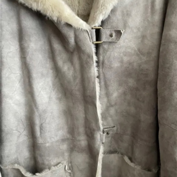 VTG ~RARE~ Newport News Genuine Leather Suede Coat Designer Lace Stitched XL NEW - Picture 5 of 8